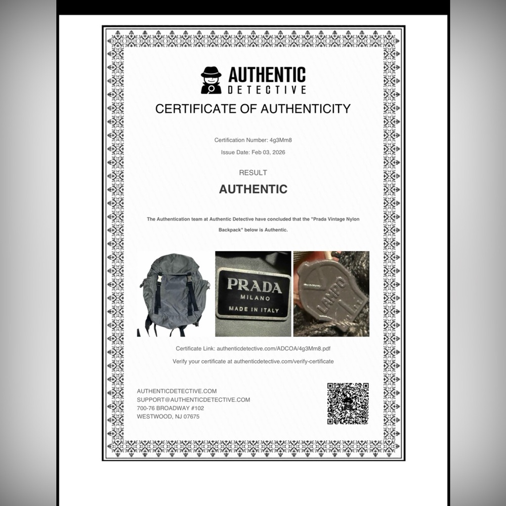 Prada Gray Backpack with Authenticity Certificate… - image 3